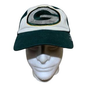Women’s 47 Brand NFL Team Apparel GB Packers Rhinestone Adj. Cap